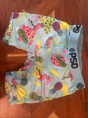 PSD Pink Flamingo & Pineapple Print Boxer Briefs - Light Blue